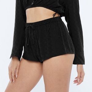 Woven Voile Monogram Sleep Short with Drawstring